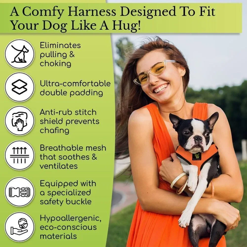 EcoBark Pink Dog Harness Soft Mesh Over The Head Harness Vest- No Pull Sz S NWOT